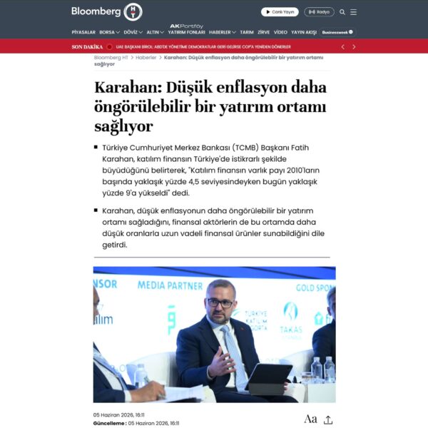 01 Bloomberght com Karahan Dusuk enflasyon daha ongorulebilir bir yatirim ortami sagliyor 600x600
