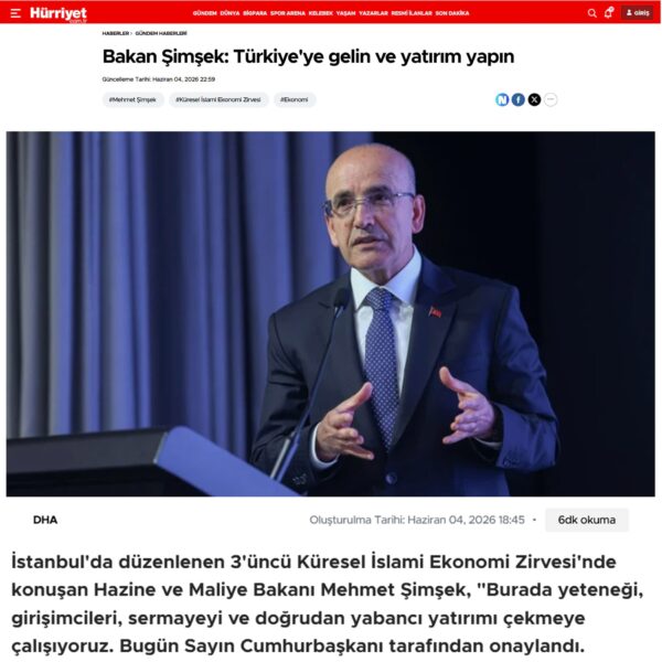 04 Hurriyet com tr Bakan Simsek Turkiyeye gelin ve yatirim yapin 600x600
