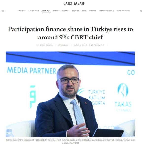 Dailysabah com Participation finance share in Turkiye rises to around 9percent CBRT chief 600x600