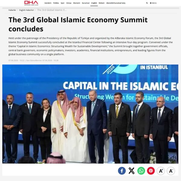 Dha com tr The 3rd Global Islamic Economy Summit concludes 600x600