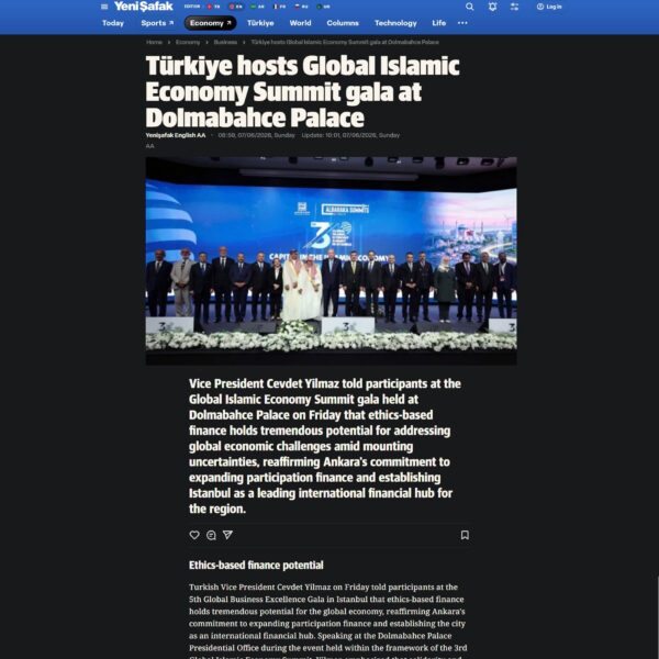 Yenisafak com Turkiye hosts Global Islamic Economy Summit gala at Dolmabahce Palace 600x600